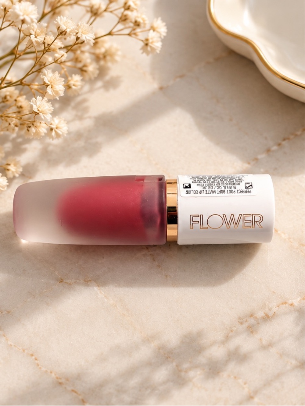 FLOWER Beauty Perfect Pout Soft Matte Lip Color – Raspberry